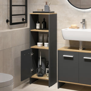 Vicco Set di mobili da bagno Antracite/quercia dorata 2 parti