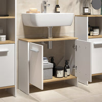 Vicco Set di mobili da bagno Rovere bianco/dorato 2 parti
