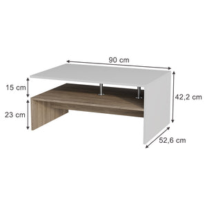 Vicco Tavolino da salotto Bianco/Sonoma 90 x 52.6 cm