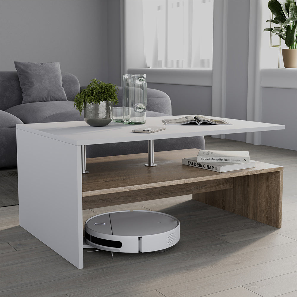 Vicco Tavolino da salotto Bianco/Sonoma 90 x 52.6 cm