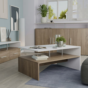 Vicco Tavolino da salotto Bianco/Sonoma 90 x 52.6 cm