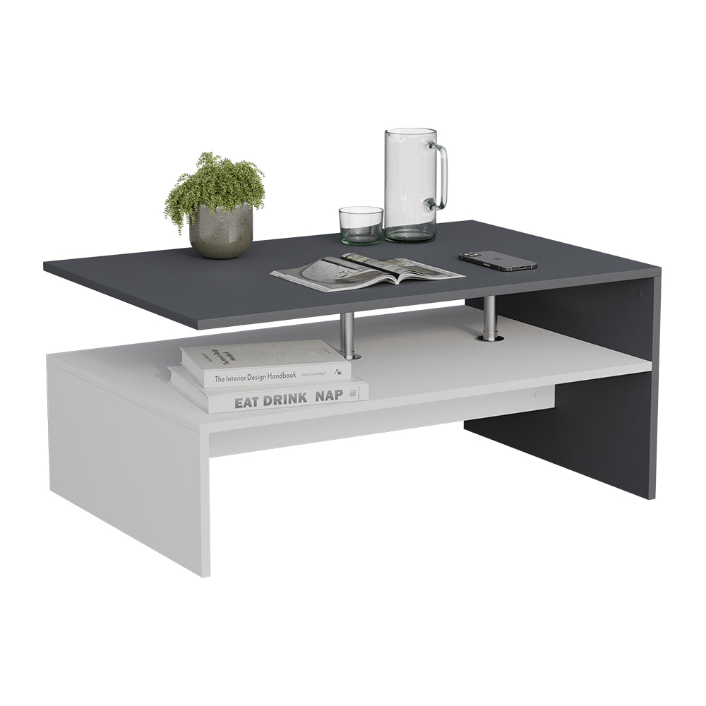 Vicco Tavolino da salotto Antracite/bianco 90 x 52.6 cm