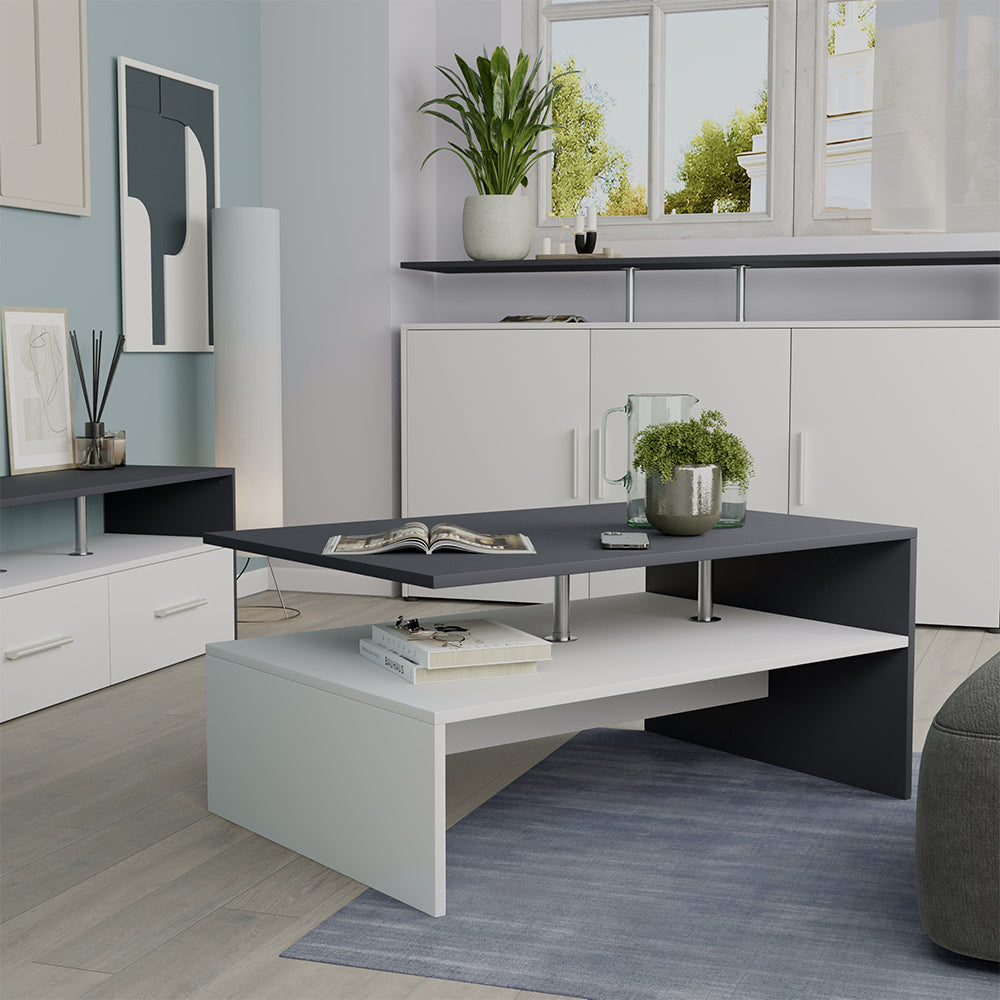 Vicco Tavolino da salotto Antracite/bianco 90 x 52.6 cm