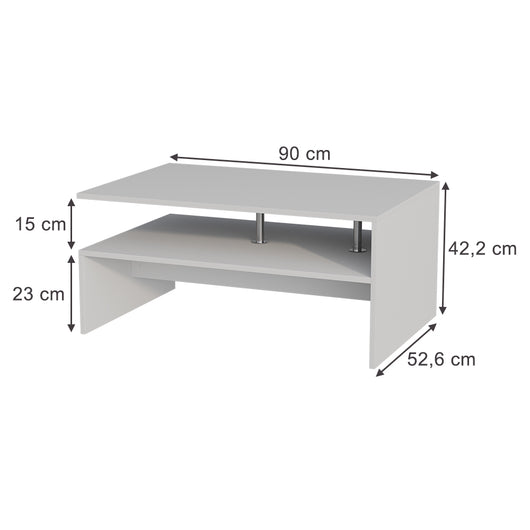 Vicco Tavolino da salotto Bianco 90 x 52.6 cm