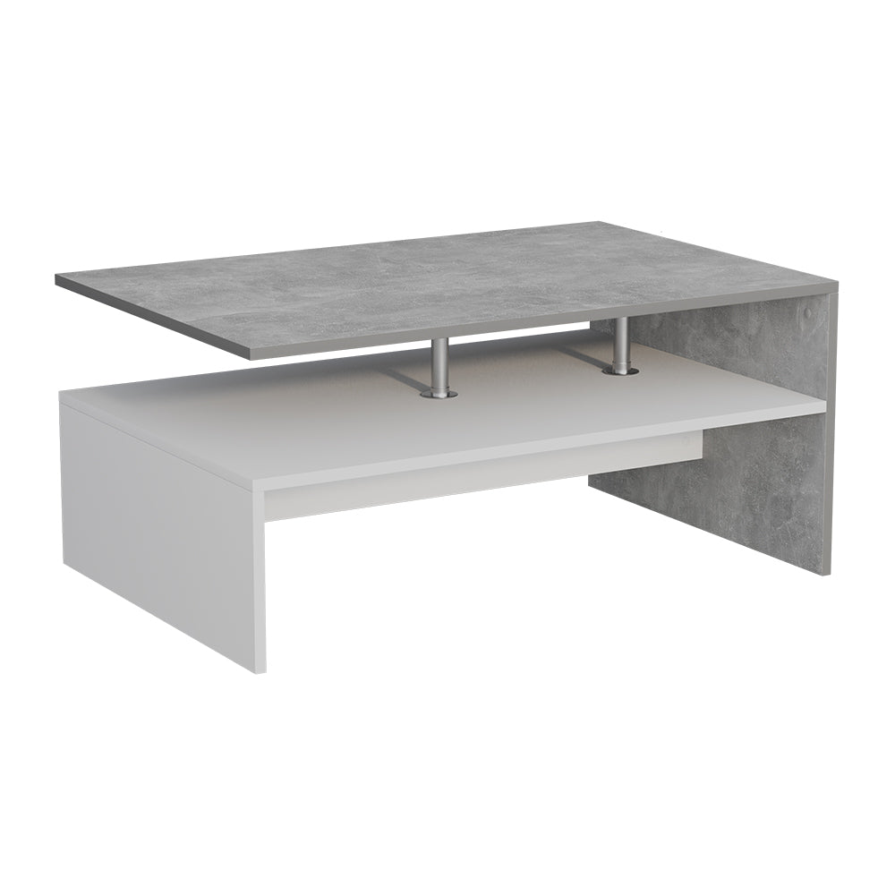 Vicco Tavolino da salotto Cemento/Bianco 90 x 52.6 cm