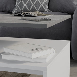 Vicco Tavolino da salotto Cemento/Bianco 90 x 52.6 cm