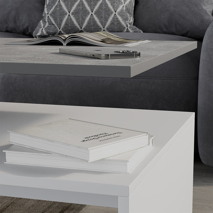 Vicco Tavolino da salotto Cemento/Bianco 90 x 52.6 cm