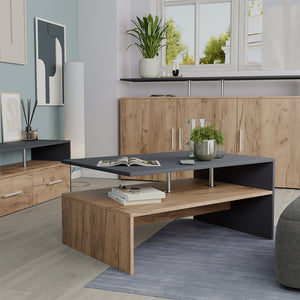 Vicco Tavolino da salotto Antracite/quercia dorata 90 x 52.6 cm