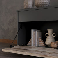 Vicco Parete attrezzata soggiorno Rovere nero/sabbia 2 parti