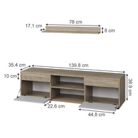 Vicco Parete attrezzata soggiorno Sonoma/Bianco 2 parti