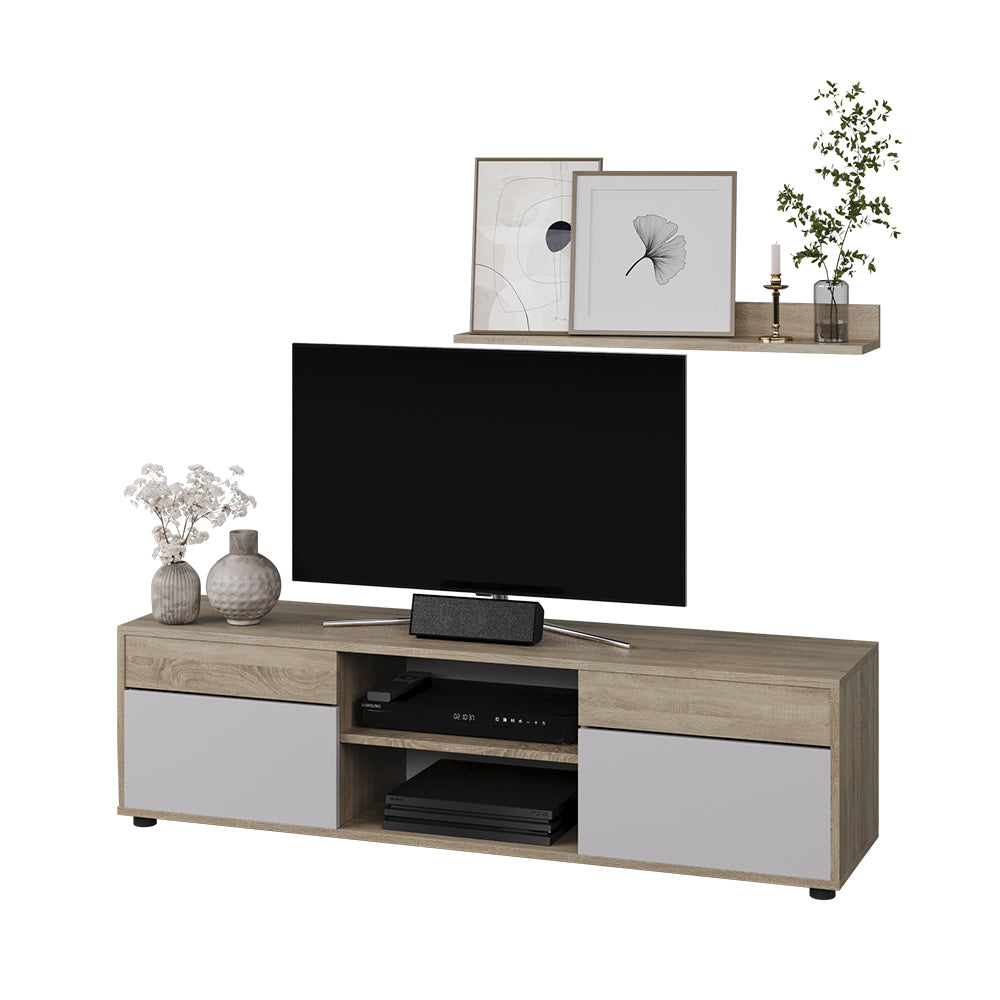 Vicco Parete attrezzata soggiorno Sonoma/Bianco 2 parti