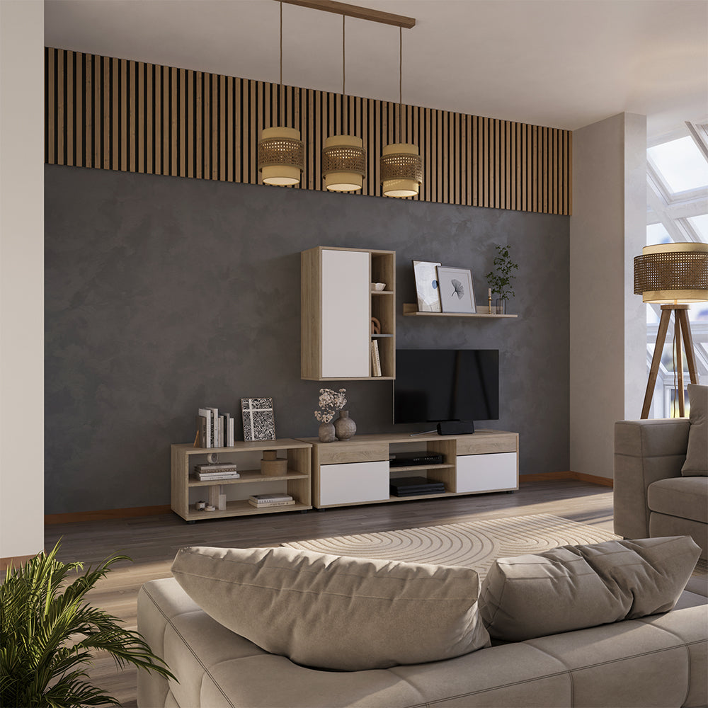 Vicco Parete attrezzata soggiorno Sonoma/Bianco 2 parti