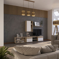 Vicco Parete attrezzata soggiorno Sonoma/Bianco 2 parti