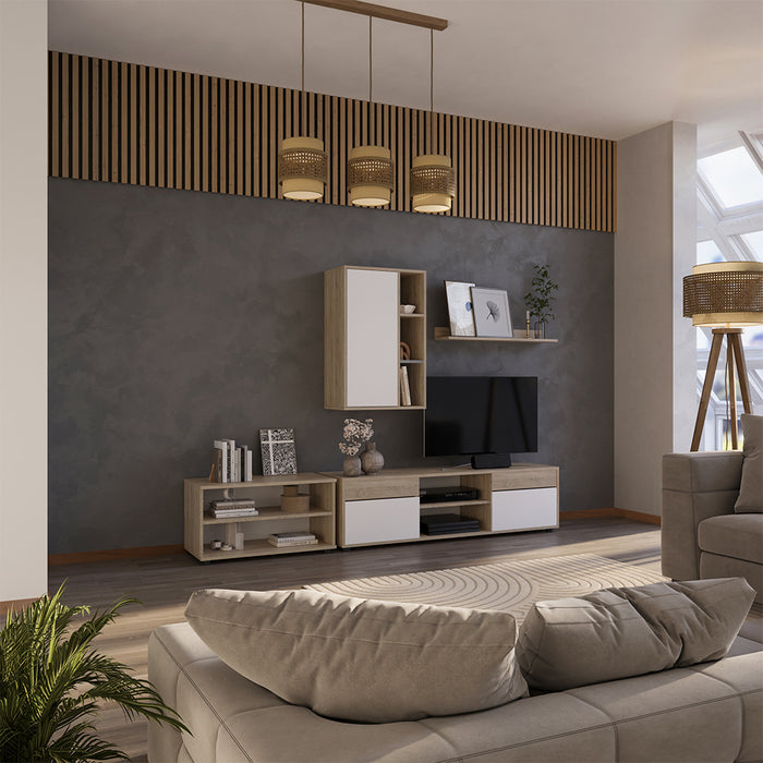 Vicco Parete attrezzata soggiorno Sonoma/Bianco 2 parti