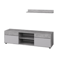 Vicco Parete attrezzata soggiorno Cemento/Bianco 2 parti