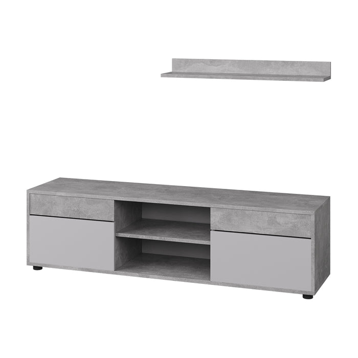 Vicco Parete attrezzata soggiorno Cemento/Bianco 2 parti