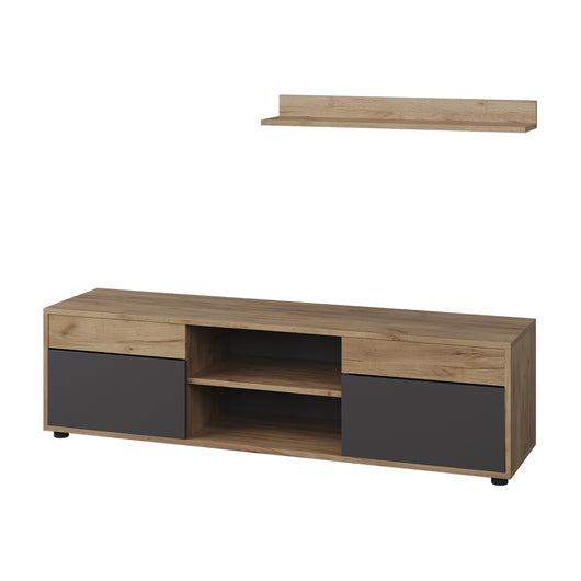 Vicco Parete attrezzata soggiorno Quercia dorata/antracite 2 parti