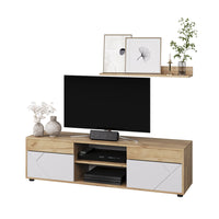 Vicco Parete attrezzata soggiorno Quercia dorata/bianco 2 parti