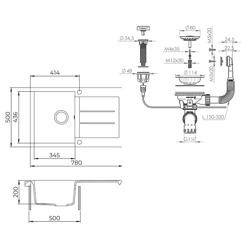 Bergström Lavello , grigio 78 x 50 cm
