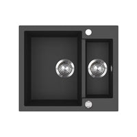 Bergström Lavello Nero 58 x 50 cm con 2 lavelli