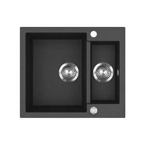 Bergström Lavello Nero 58 x 50 cm con 2 lavelli