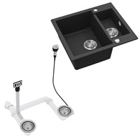 Bergström Lavello Nero 58 x 50 cm con 2 lavelli