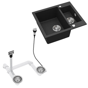 Bergström Lavello Nero 58 x 50 cm con 2 lavelli