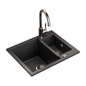 Bergström Lavello Nero 58 x 50 cm con 2 lavelli