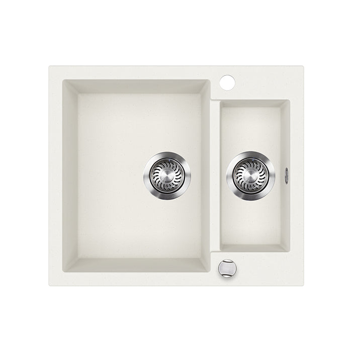 Bergström Lavello Bianco 58 x 50 cm con 2 lavelli