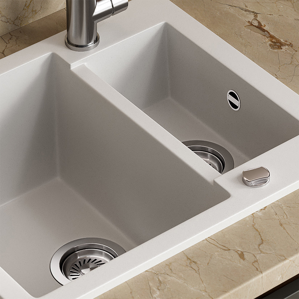 Bergström Lavello Bianco 58 x 50 cm con 2 lavelli