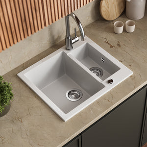 Bergström Lavello Bianco 58 x 50 cm con 2 lavelli