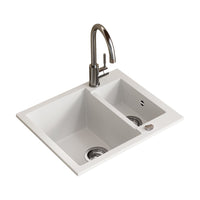 Bergström Lavello Bianco 58 x 50 cm con 2 lavelli