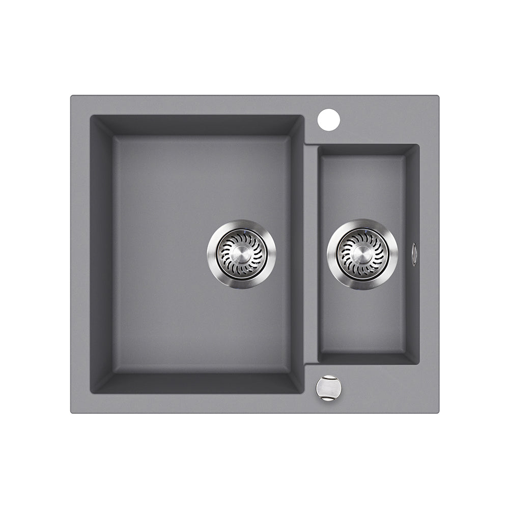 Bergström Lavello Grigio 58 x 50 cm con 2 lavelli