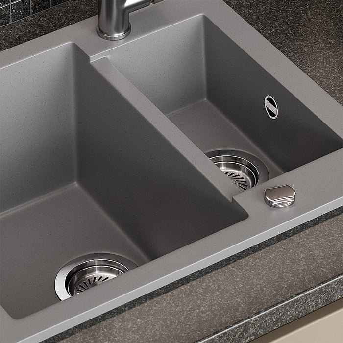 Bergström Lavello Grigio 58 x 50 cm con 2 lavelli