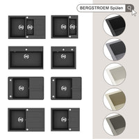 Bergström Lavello Grigio 58 x 50 cm con 2 lavelli