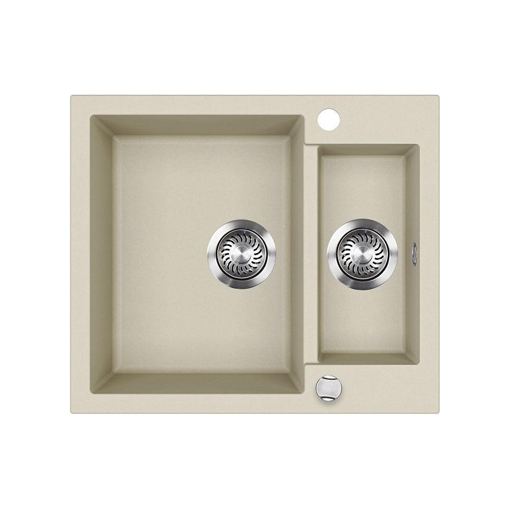 Bergström Lavello Beige 58 x 50 cm con 2 lavelli