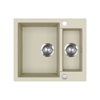 Bergström Lavello Beige 58 x 50 cm con 2 lavelli