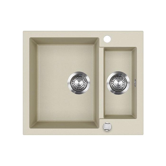 Bergström Lavello Beige 58 x 50 cm con 2 lavelli