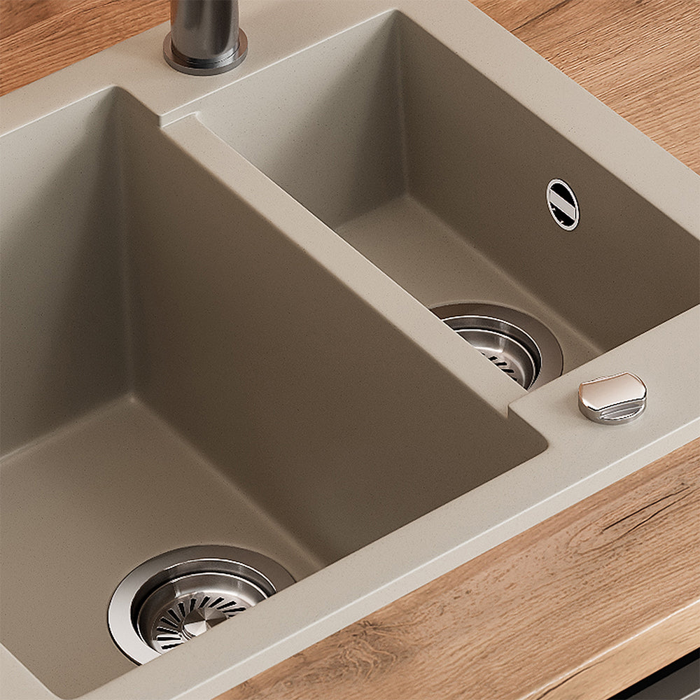 Bergström Lavello Beige 58 x 50 cm con 2 lavelli