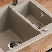 Bergström Lavello Beige 58 x 50 cm con 2 lavelli