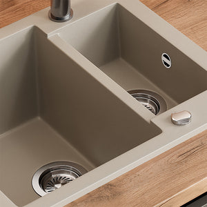 Bergström Lavello Beige 58 x 50 cm con 2 lavelli