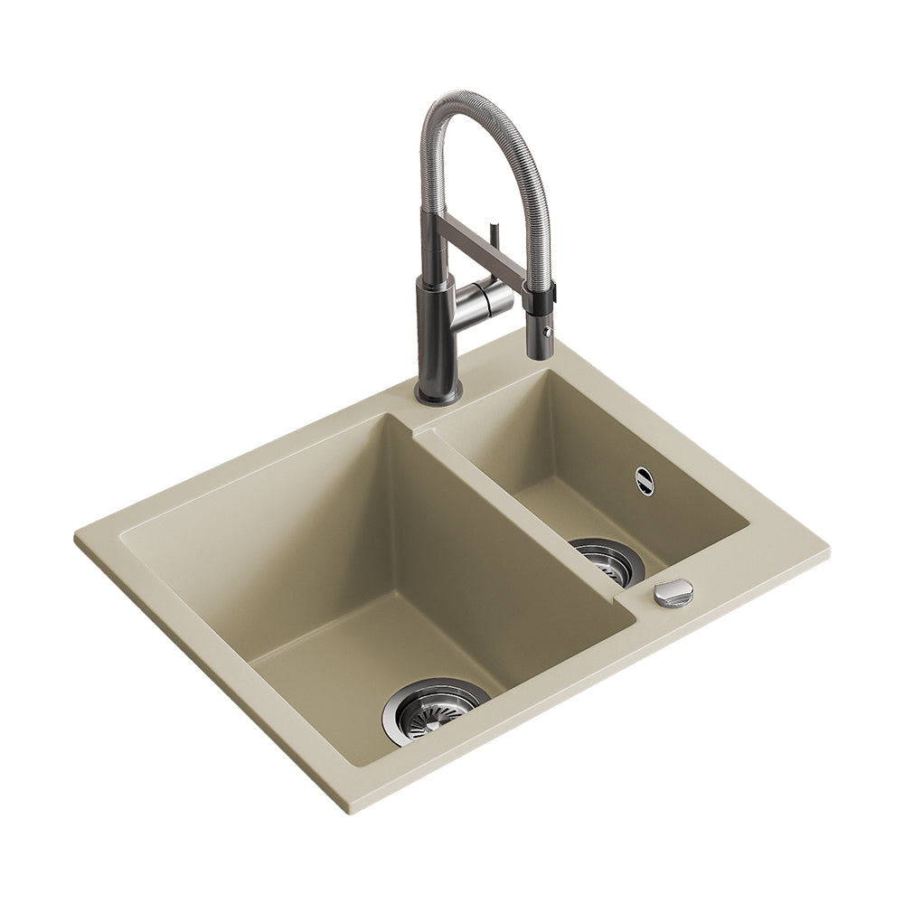 Bergström Lavello Beige 58 x 50 cm con 2 lavelli