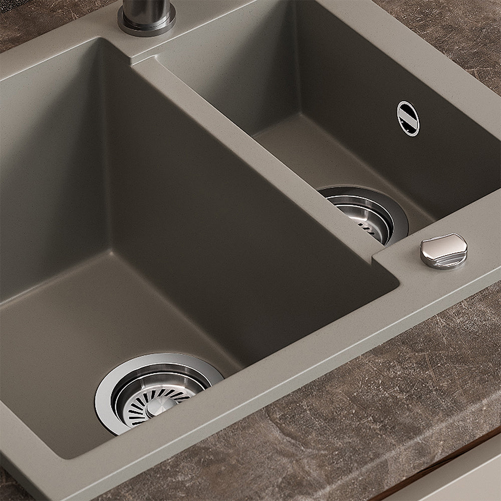 Bergström Lavello Calcestruzzo 58 x 50 cm con 2 lavelli