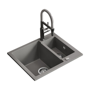 Bergström Lavello Calcestruzzo 58 x 50 cm con 2 lavelli