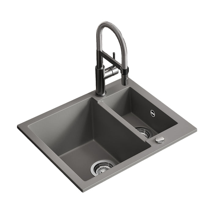 Bergström Lavello Calcestruzzo 58 x 50 cm con 2 lavelli