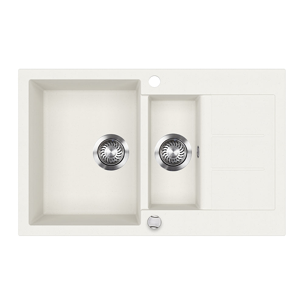 Bergström Lavello Bianco 80 x 50 cm con 2 lavandini e zona di asciugatura