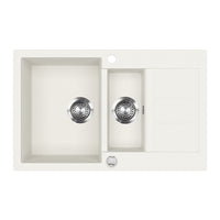 Bergström Lavello Bianco 80 x 50 cm con 2 lavandini e zona di asciugatura