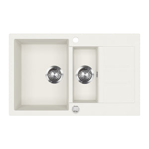 Bergström Lavello Bianco 80 x 50 cm con 2 lavandini e zona di asciugatura