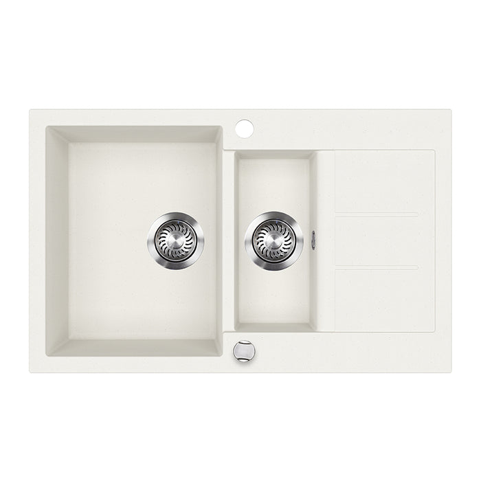 Bergström Lavello Bianco 80 x 50 cm con 2 lavandini e zona di asciugatura