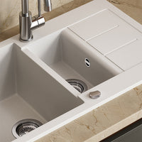 Bergström Lavello Bianco 80 x 50 cm con 2 lavandini e zona di asciugatura